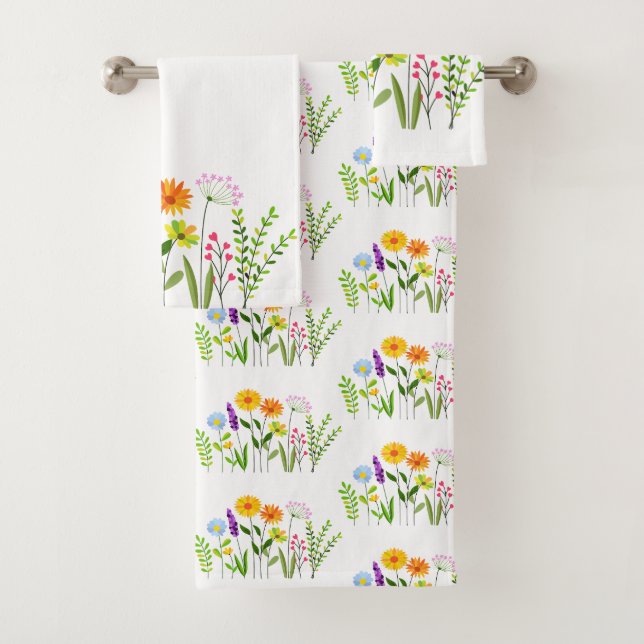 Conjunto De Toalhas Flores Silvestres de Primavera Verão (Insitu)