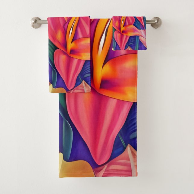 Conjunto De Toalhas Flores Tropicais Cinco (Insitu)