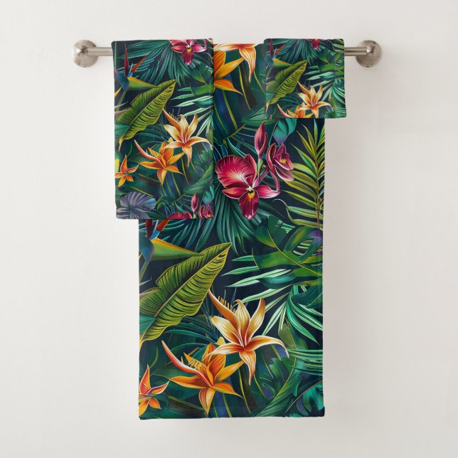 Conjunto De Toalhas Flores Tropicais Da Selva (Insitu)