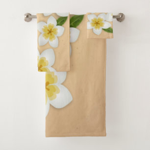 Conjunto De Toalhas Flores tropicais havaianas Plumeria Frangipani