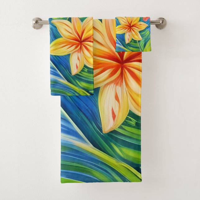 Conjunto De Toalhas Flores Tropicais Três (Insitu)