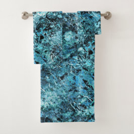 Conjunto De Toalhas Floresta azul sob neve ou vidro quebrado