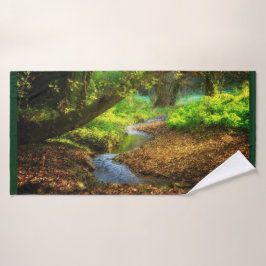 Conjunto De Toalhas Floresta Creek Belo Paisagem Natural