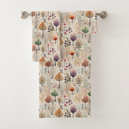 Conjunto De Toalhas Floresta de Aquarela da Madeira