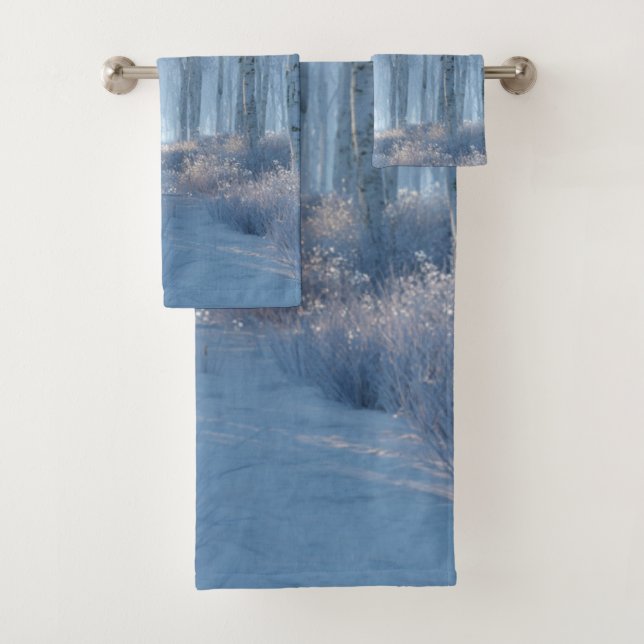 Conjunto De Toalhas Floresta de Neve Radiante de Bétula  (Insitu)