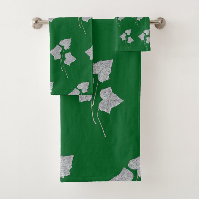 Conjunto De Toalhas Floresta Verde de Folhas Caindo  (Insitu)