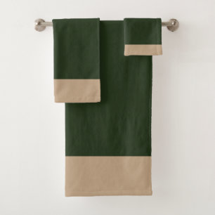 Conjunto De Toalhas Floresta Verde e Bege