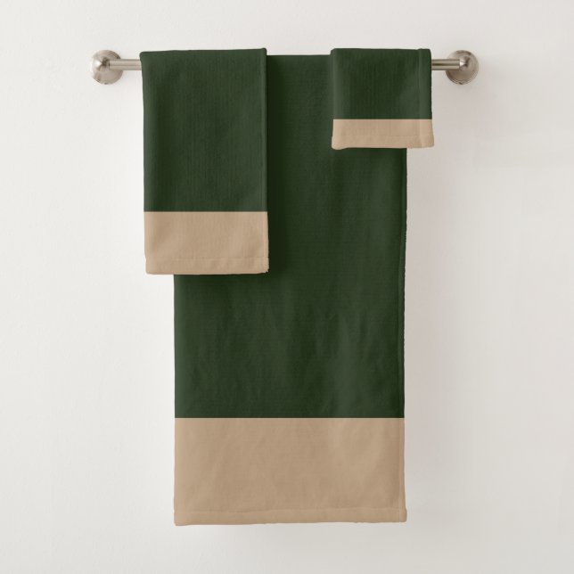 Conjunto De Toalhas Floresta Verde e Bege (Insitu)