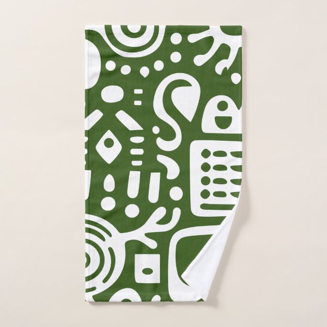 Conjunto De Toalhas Floresta Verde e Portos Brancos 4 de 4 (Toalha de mão)