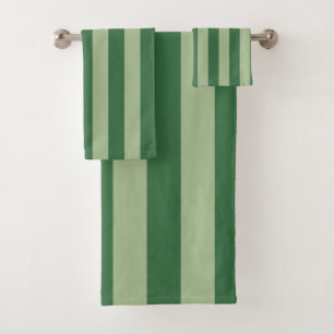Conjunto De Toalhas Floresta Vertical em Listras Verticais Verde