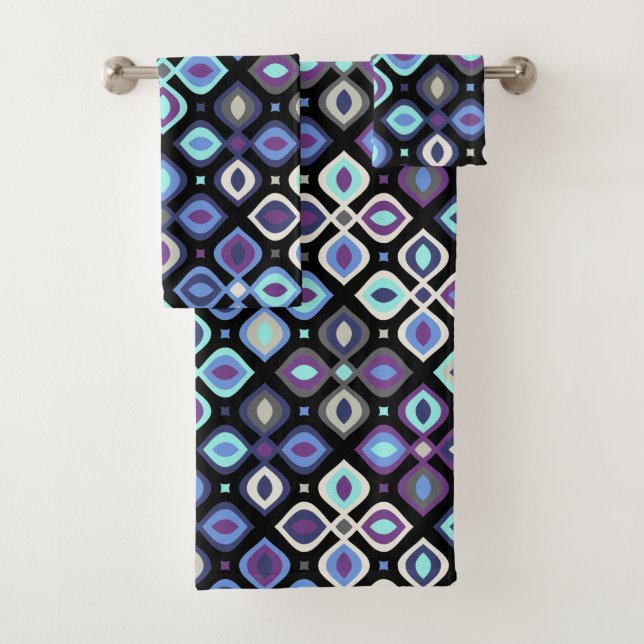 Conjunto De Toalhas Flórida geométrica inspirada no Cats-eye 70 (Insitu)