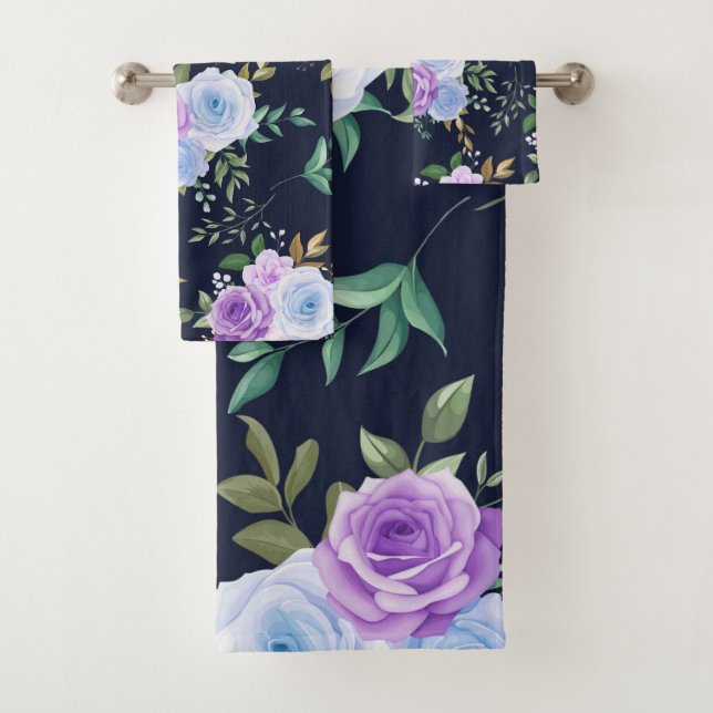 Conjunto De Toalhas Flórida púrpura de tendências quic elegante (Insitu)