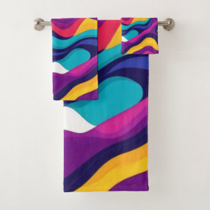 Conjunto De Toalhas Fluxo de abstrato de tinta líquida
