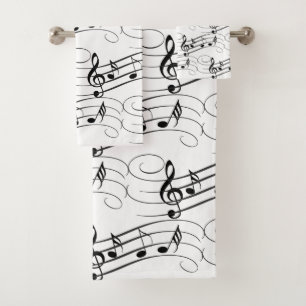 Conjunto De Toalhas Fluxo de Notas de Música