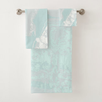 Conjunto De Toalhas Fluxo Marinho Artístico