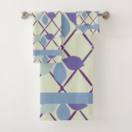 Conjunto De Toalhas Folha Azul e Roxa