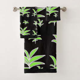 Conjunto De Toalhas Folha Verde