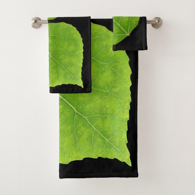 Conjunto De Toalhas Folha Verde Aspen #11 (Insitu)