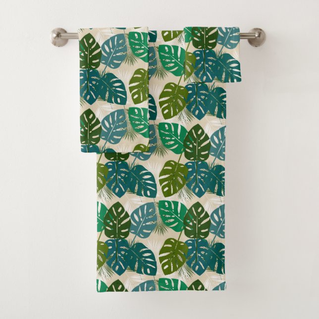 Conjunto De Toalhas Folhagem tropical da selva (Insitu)