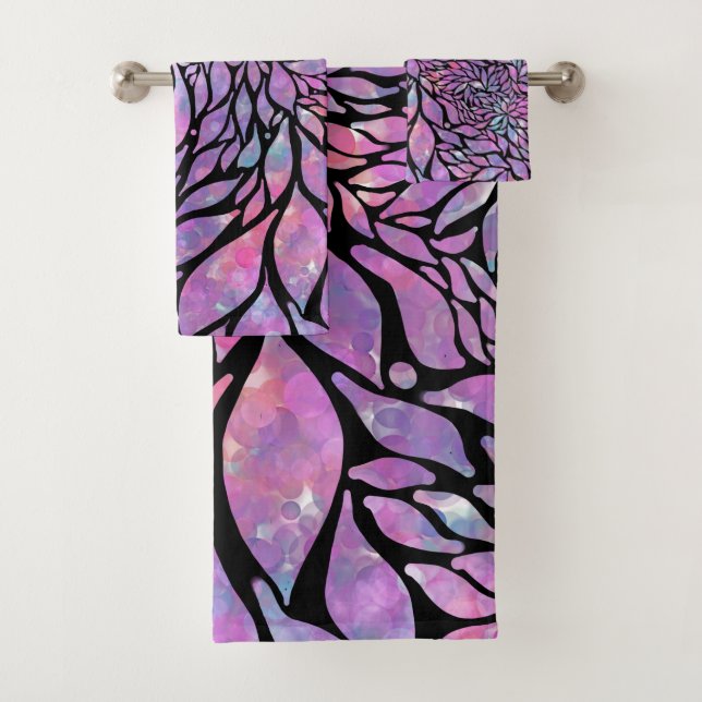 Conjunto De Toalhas folhas abstrato impressionistas (Insitu)