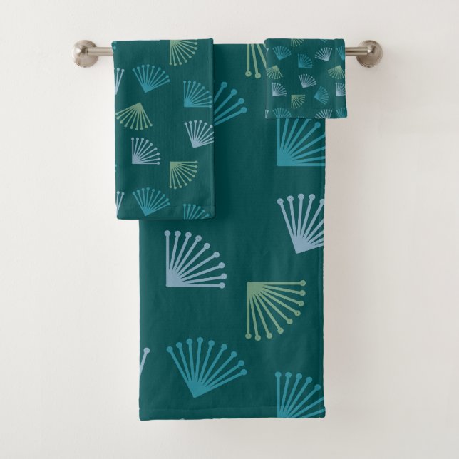 Conjunto De Toalhas Folhas Art Déco  (Insitu)