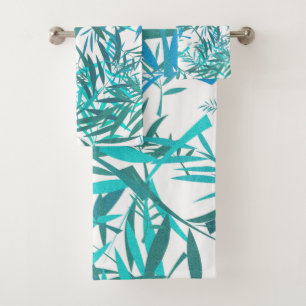 Conjunto De Toalhas Folhas azuis do salgueiro