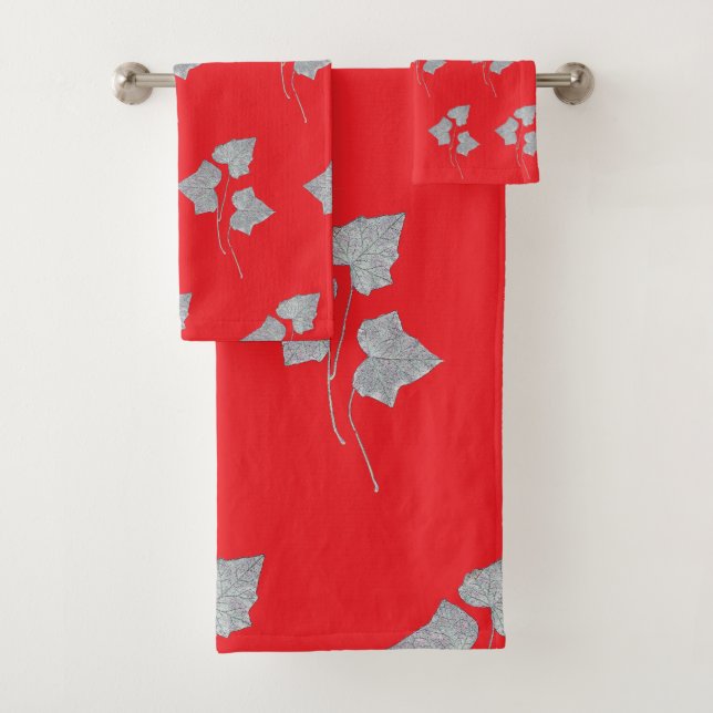 Conjunto De Toalhas Folhas Caídas Vermelhas (Insitu)
