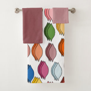 Conjunto De Toalhas Folhas Coloridas