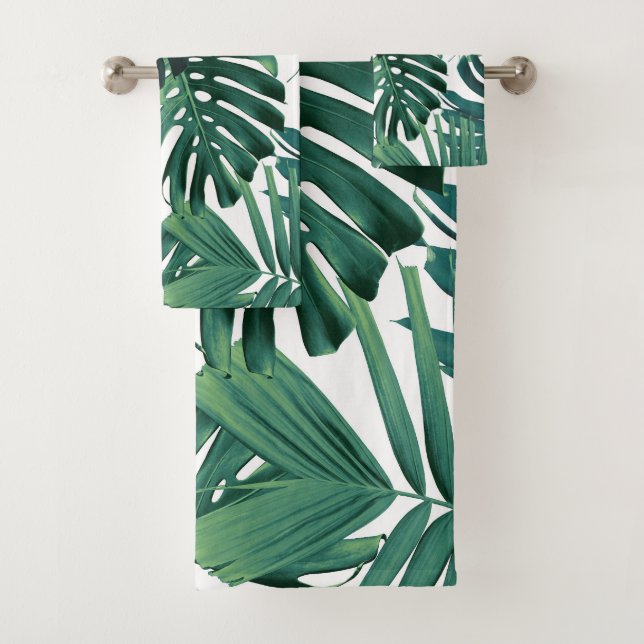 Conjunto De Toalhas Folhas da Selva Tropical Monstera 1 (Insitu)