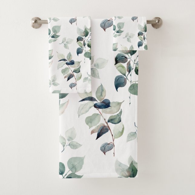 Conjunto De Toalhas Folhas de aquarela (Insitu)