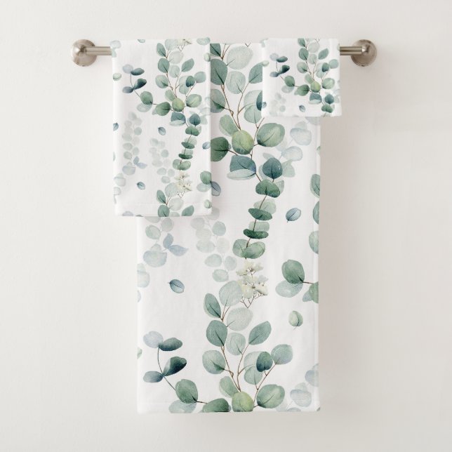 Conjunto De Toalhas Folhas de Aquarela (Insitu)