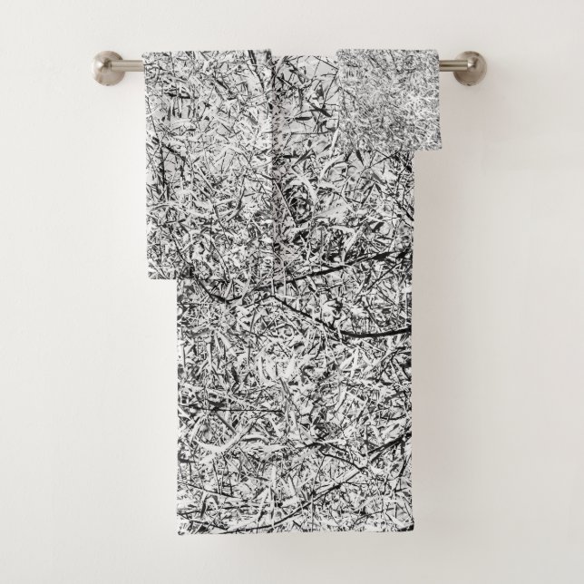 Conjunto De Toalhas Folhas de árvores selvagens. Abstrato da Natureza (Insitu)