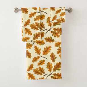 Conjunto De Toalhas Folhas de carvalho autóctones em branco