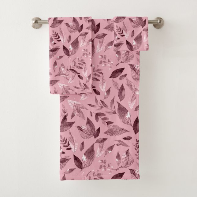 Conjunto De Toalhas Folhas de cor aquosa 3 (Insitu)