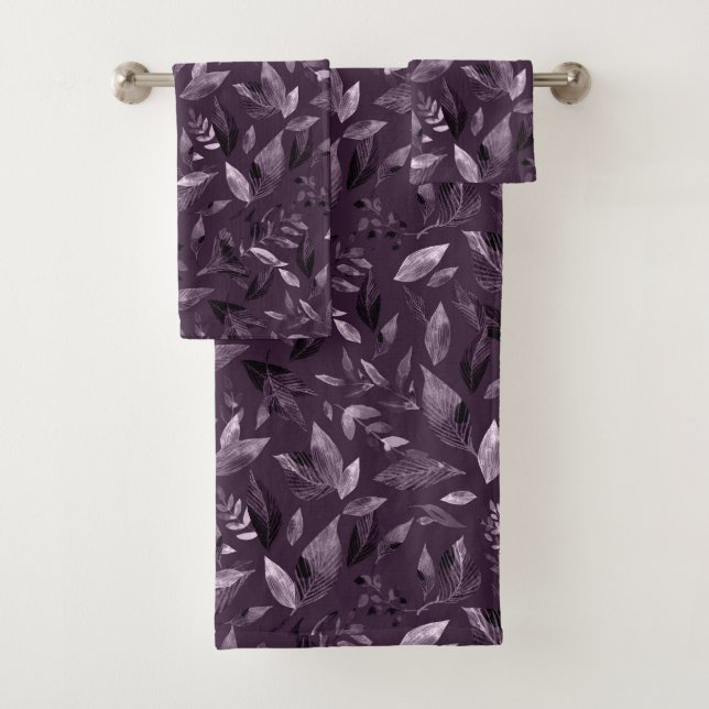 Conjunto De Toalhas Folhas de cor aquosa 7 (Insitu)