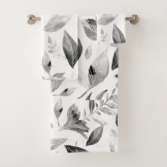 Conjunto De Toalhas Folhas de cor aquosa 8 (Insitu)