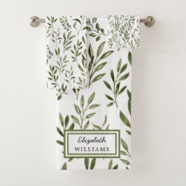 Conjunto De Toalhas Folhas de granja personalizadas