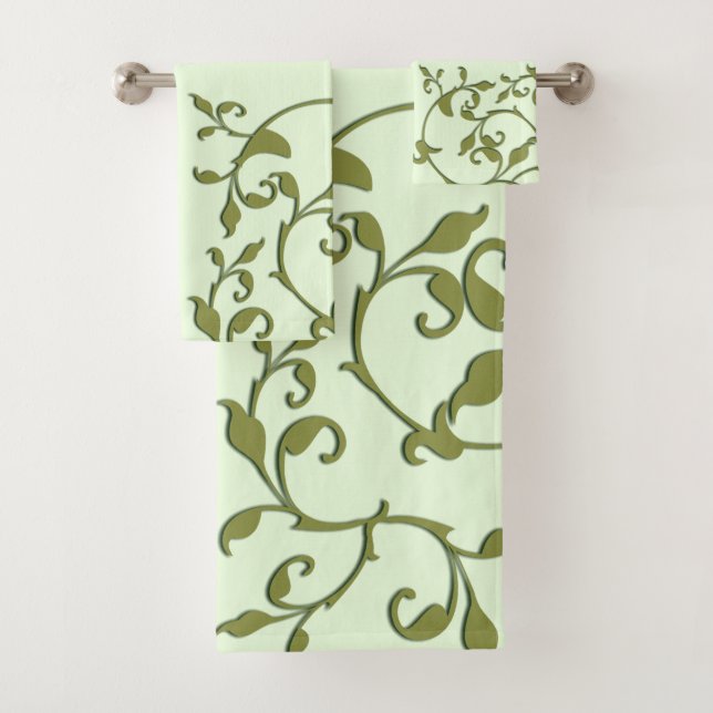 Conjunto De Toalhas Folhas de oliveira rolando (Insitu)