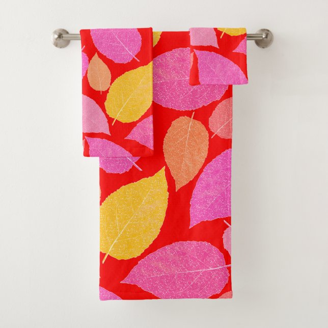 Conjunto De Toalhas Folhas de outono. (Insitu)