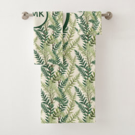 Conjunto De Toalhas Folhas de Samambaia