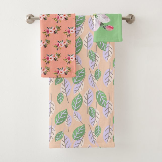 Conjunto de Toalhas Folhas e Flores Country (Insitu)