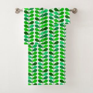 Conjunto De Toalhas Folhas, esmeralda e verde limão dinamarqueses do