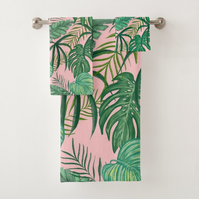 Conjunto De Toalhas Folhas tropicais (Insitu)