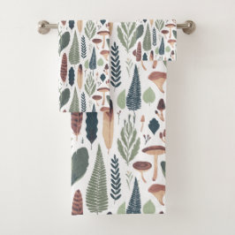 Conjunto De Toalhas Folhetos e folhagem de madeira