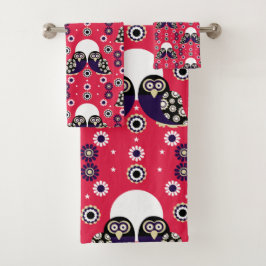 Conjunto De Toalhas Folk Art Owl
