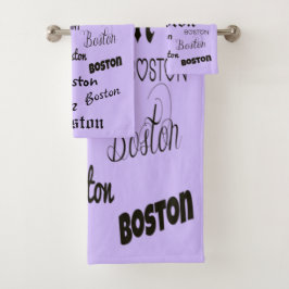 Conjunto De Toalhas Fontes de Boston na Lavanda