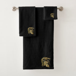 Conjunto De Toalhas forja de capacete de Ouro cavaleiro em ouro (preto