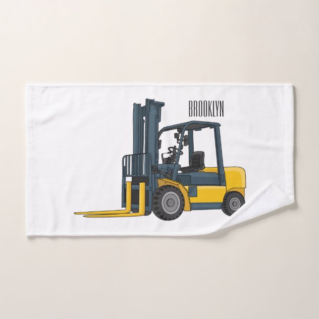 Conjunto De Toalhas Forklift cartoon illustration (Toalha de mão)