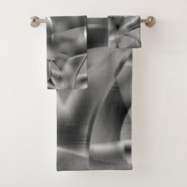 Conjunto De Toalhas Formas de cinza curvas, com tons luminosos