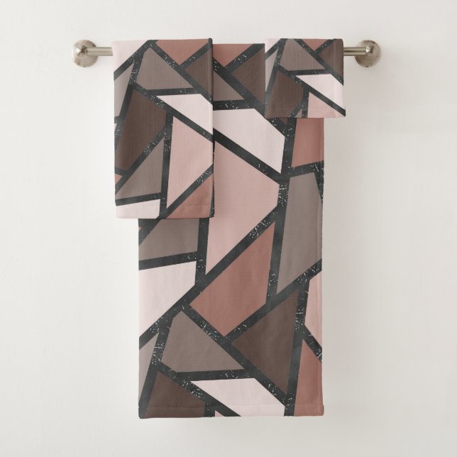 Conjunto De Toalhas Formas de vidro castanho manchado (Insitu)